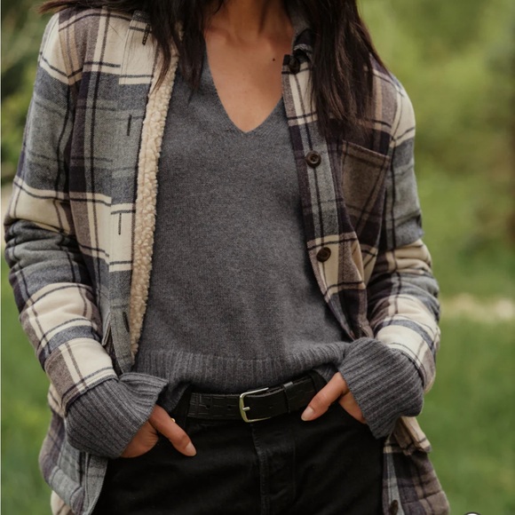 Jenni Kayne Cashmere Frances Polo- Thunder-Small - Picture 4 of 4